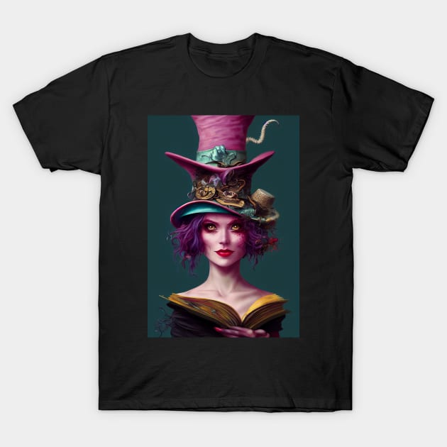 female wizard magic hat T-Shirt by ai1art